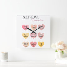 Self-Love Affirmation Quotes Wall Clock