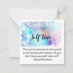 *~* Self Love AP62 Love Yourself Flat Note Card
