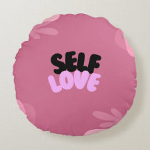 Self-Love Blossom: Pink Throw Pillow