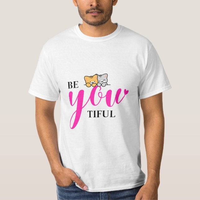 self love & cat design t-shirt (Front)