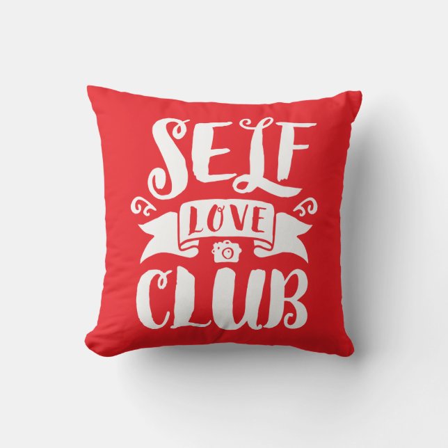Self Love Club Custom Background Colour Throw Pillow (Front)