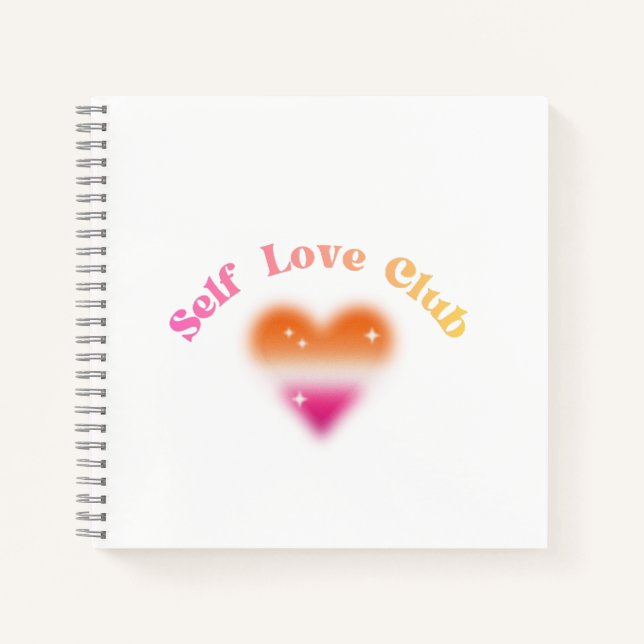 Self Love Club – Feminine Empowerment Retro Design Notebook (Front)