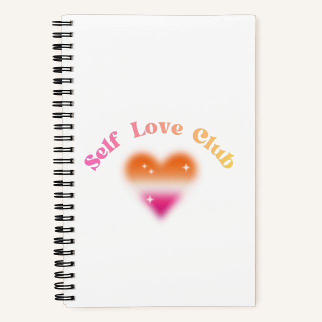 Self Love Club – Feminine Empowerment Retro Design Notebook (Front)