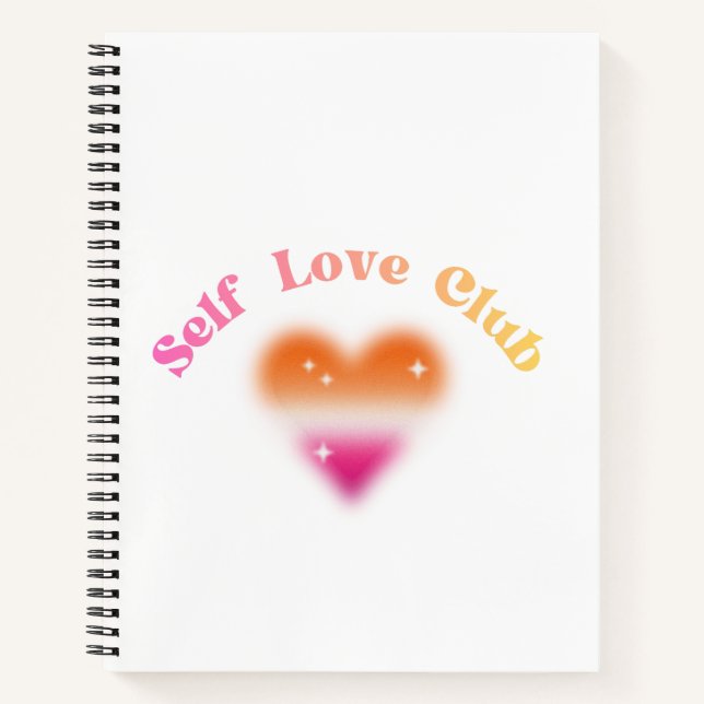 Self Love Club – Feminine Empowerment Retro Design Notebook (Front)