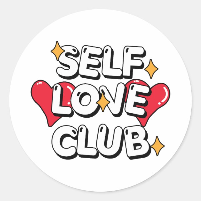 Self Love Club Round Sticker (Front)