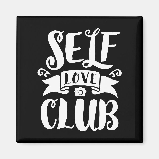 Self Love Club White Custom Background Colour Magnet (Front)