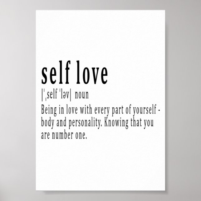 Self love definition poster print, new home, birth (Front)