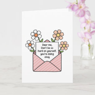 Self Love Floral Envelope Quote Illustration Card