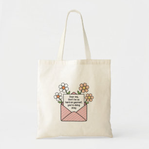  Self Love Floral Envelope Quote Illustration  Tote Bag