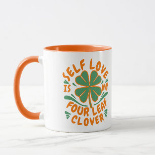 Self Love Four Leaf Clover Motivational Mug