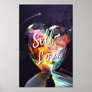Self Love Galaxy Heart Poster Inspirational 11x17