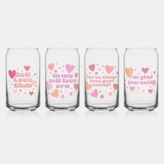 Self Love Glass Cans Set of 4