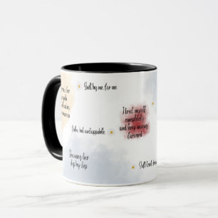 Self Love Inspirational Quote Mug, Soft Feminine  Mug