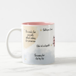 Self Love Inspirational Quote Mug, Soft Feminine  Two-Tone Coffee Mug