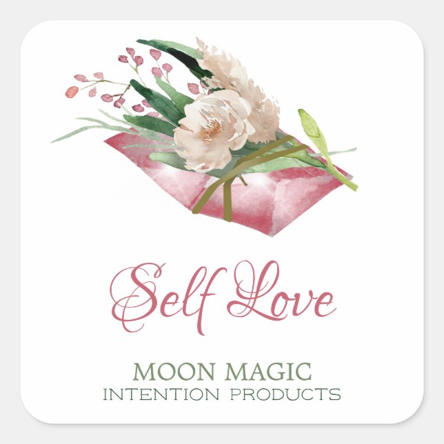 Self Love Intention Crystal Candle Étiquettes (Devant)