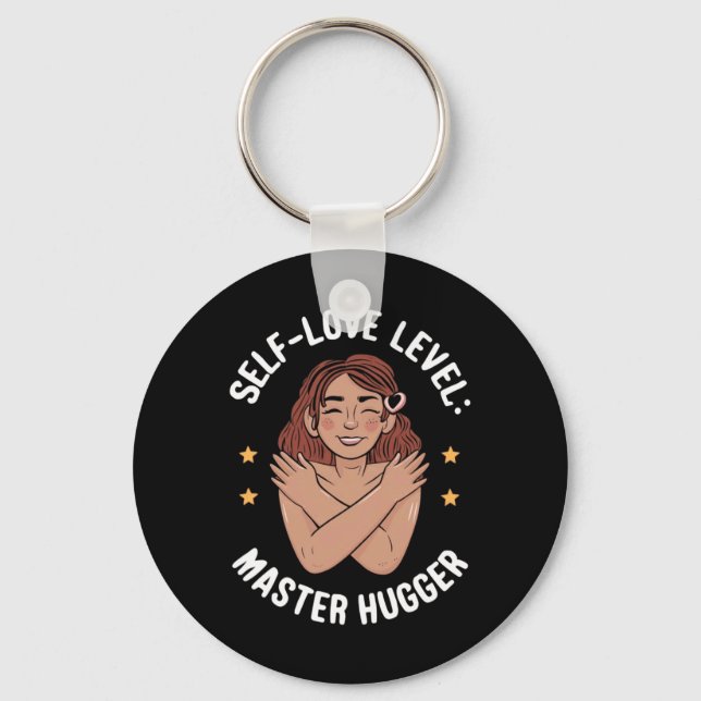 Self-love Level Master Hugger Sticker  Keychain (Front)
