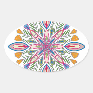 Self-love Mandala Flowers Oval Sticker
