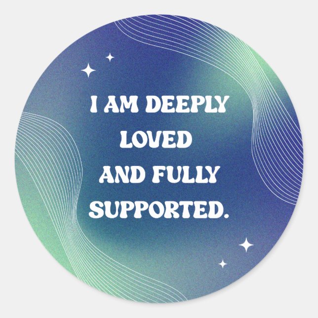 Self Love, Motivational, Inspirational Quote Classic Round Sticker (Front)