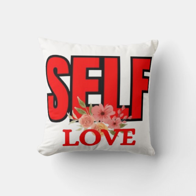 Self Love Positive Mindset Motivation Throw Pillow (Front)