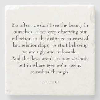 self-love quote  stone coaster