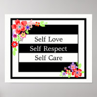 "Self Love" Superbe Affiche Florale.
