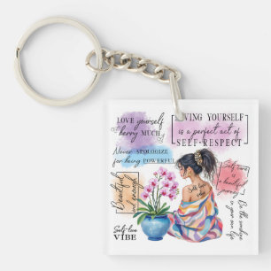 Self Love Vibes Empowerment Aesthetic Keychain