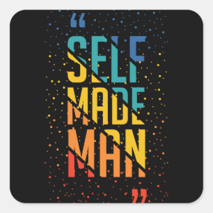 Self Made Man Funny LGBTQ Pride Month Square Sticker