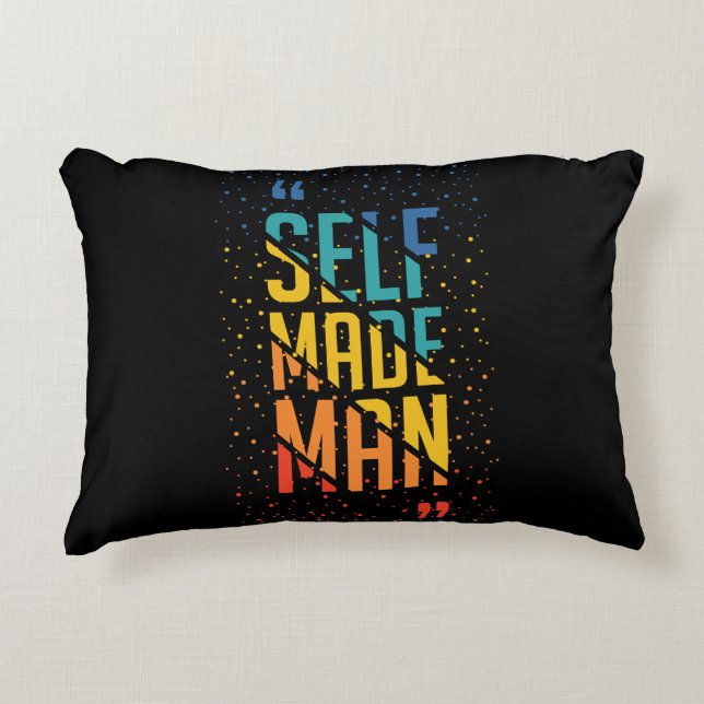 Self Made Man – LGBTQ+ Trans Pride Accent Pillow (Front)
