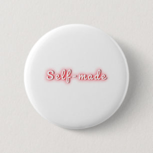 Self-made neon fluorescent glow typography 2 inch round button