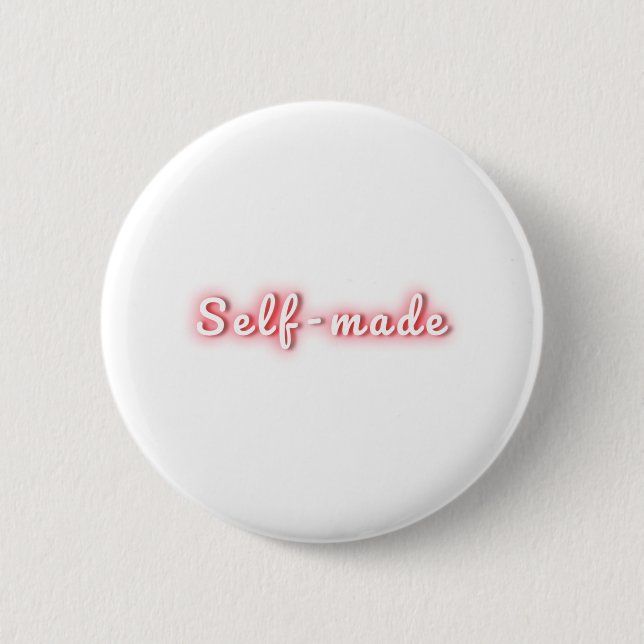 Self-made neon fluorescent glow typography 2 inch round button (Front)