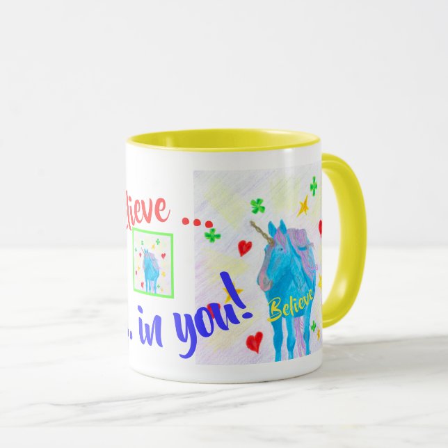 Self-Made Unicorn Inspirational Mug (Front Right)
