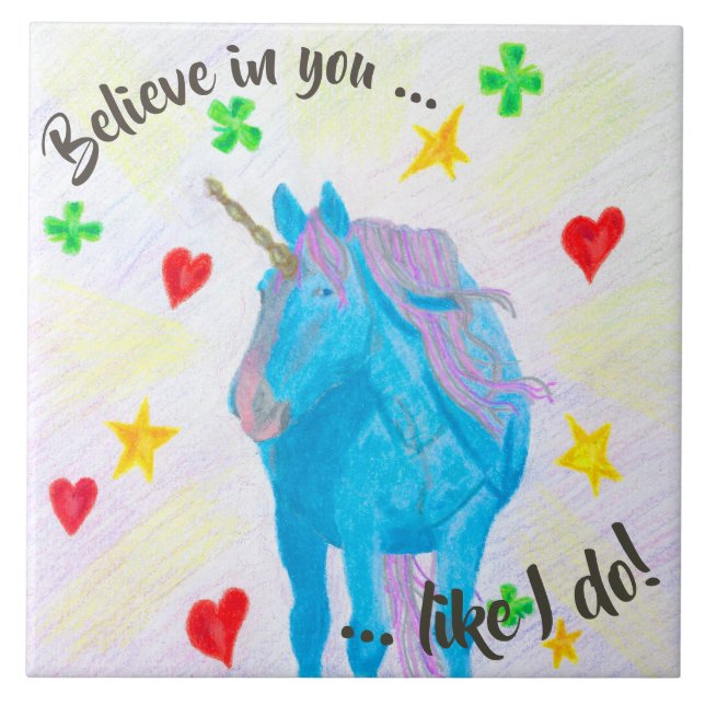 Self-Made Unicorn Inspirational Tile (Front)