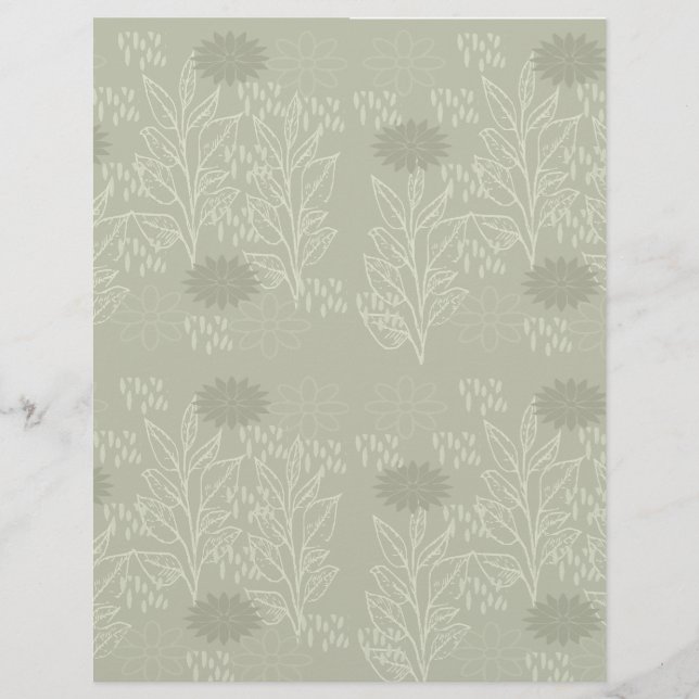Self olive green Scrapbook Paper: (Front)