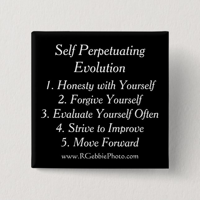 Self Perpetuating Evolution, The Five Keys 2 Inch Square Button (Front)
