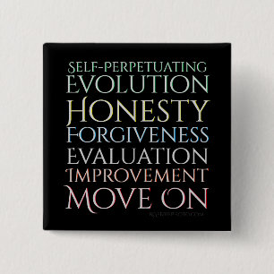 Self Perpetuating Evolution The Five Keys 2 Inch Square Button
