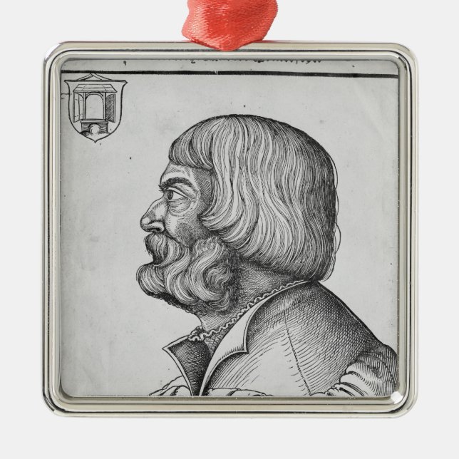 Self portrait, 1527 metal ornament (Front)