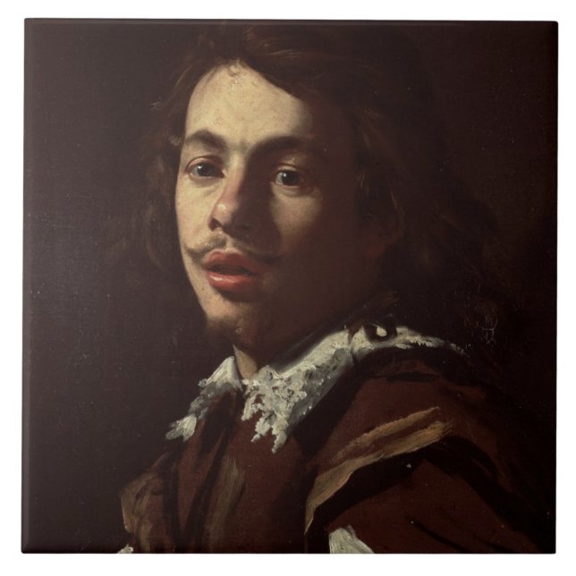Self Portrait, 1620 (oil on canvas) Tile (Front)