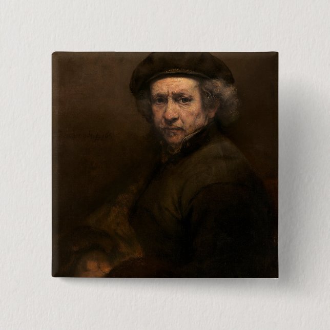 Self-Portrait, 1659 (oil on canvas) 2 Inch Square Button (Front)
