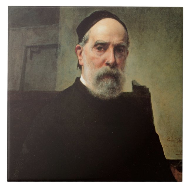 Self Portrait, 1878 (oil on canvas) Tile (Front)