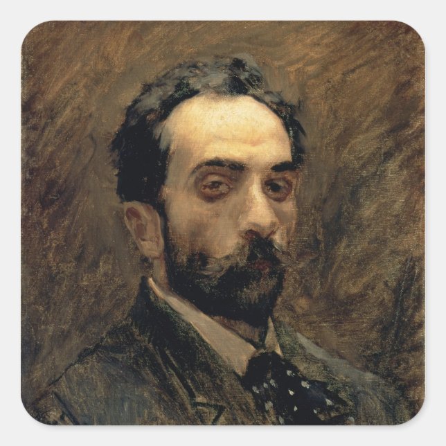 Self Portrait, 1890s Square Sticker (Front)