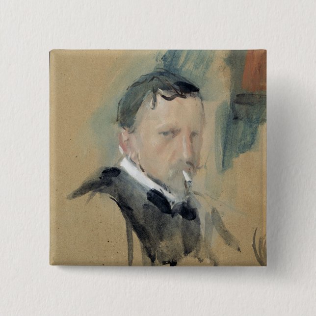 Self Portrait, 1901 2 Inch Square Button (Front)