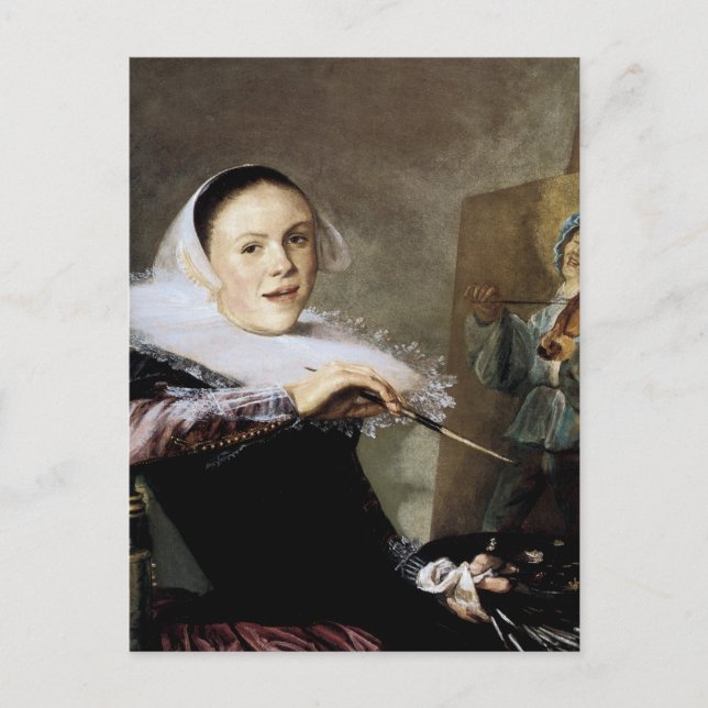 Self-Portrait at the Easel Postcard (Front)