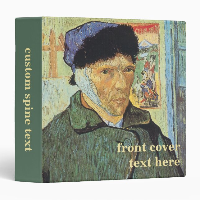 Self Portrait, Bandaged Ear by Vincent van Gogh Binder (Front/Spine)