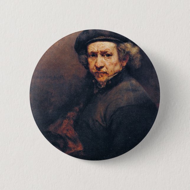 Self-Portrait,  By Rembrandt (Best Quality) 2 Inch Round Button (Front)