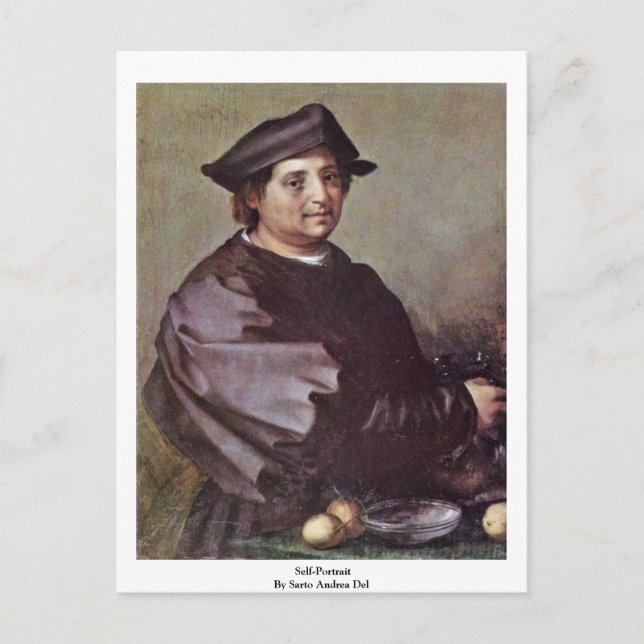 Self-Portrait By Sarto Andrea Del Postcard (Front)