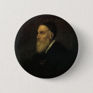 Self Portrait by Titian, Vintage Renaissance Art 2 Inch Round Button