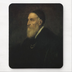 Self Portrait by Titian, Vintage Renaissance Art Mouse Pad