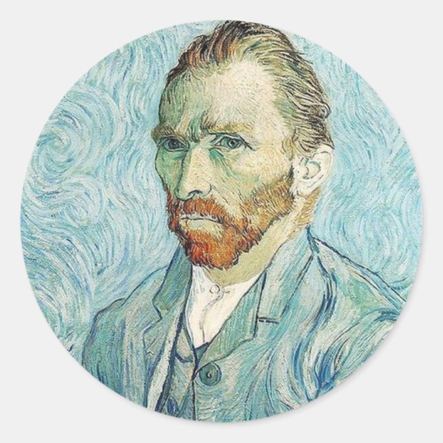 Self Portrait by Vincent Van Gogh Classic Round Sticker (Front)