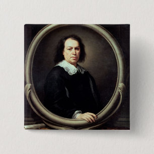 Self portrait, c.1670-73 2 inch square button