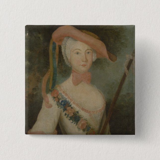 Self Portrait, c.1725-40 2 Inch Square Button (Front)